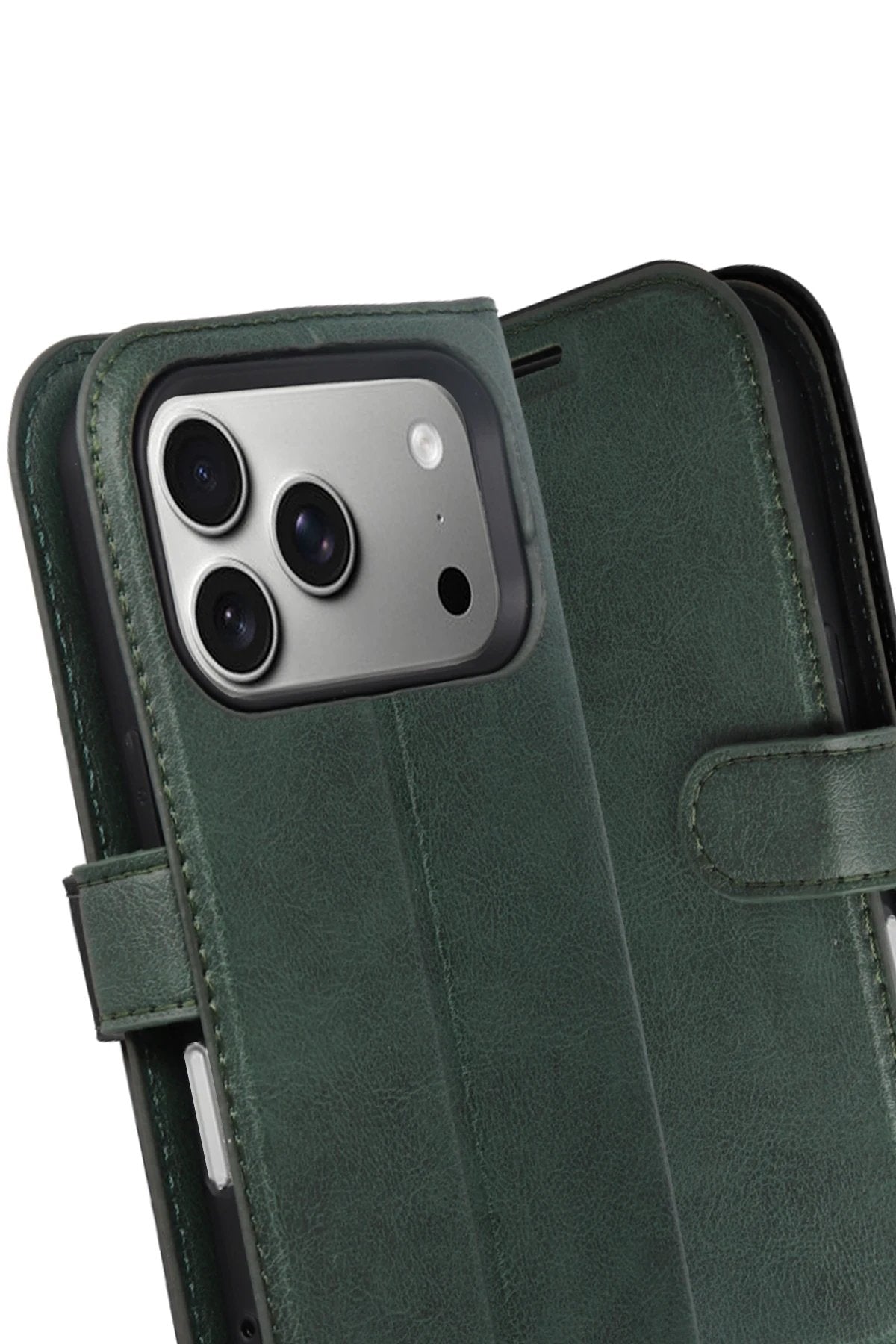 Apple iPhone 17 Pro Trend S Plus Kapaklı Kılıf - Yeşil-(5796)