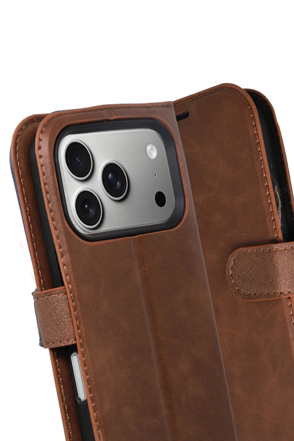 Apple iPhone 17 Pro Trend S Plus Kapaklı Kılıf - Taba-(5796)