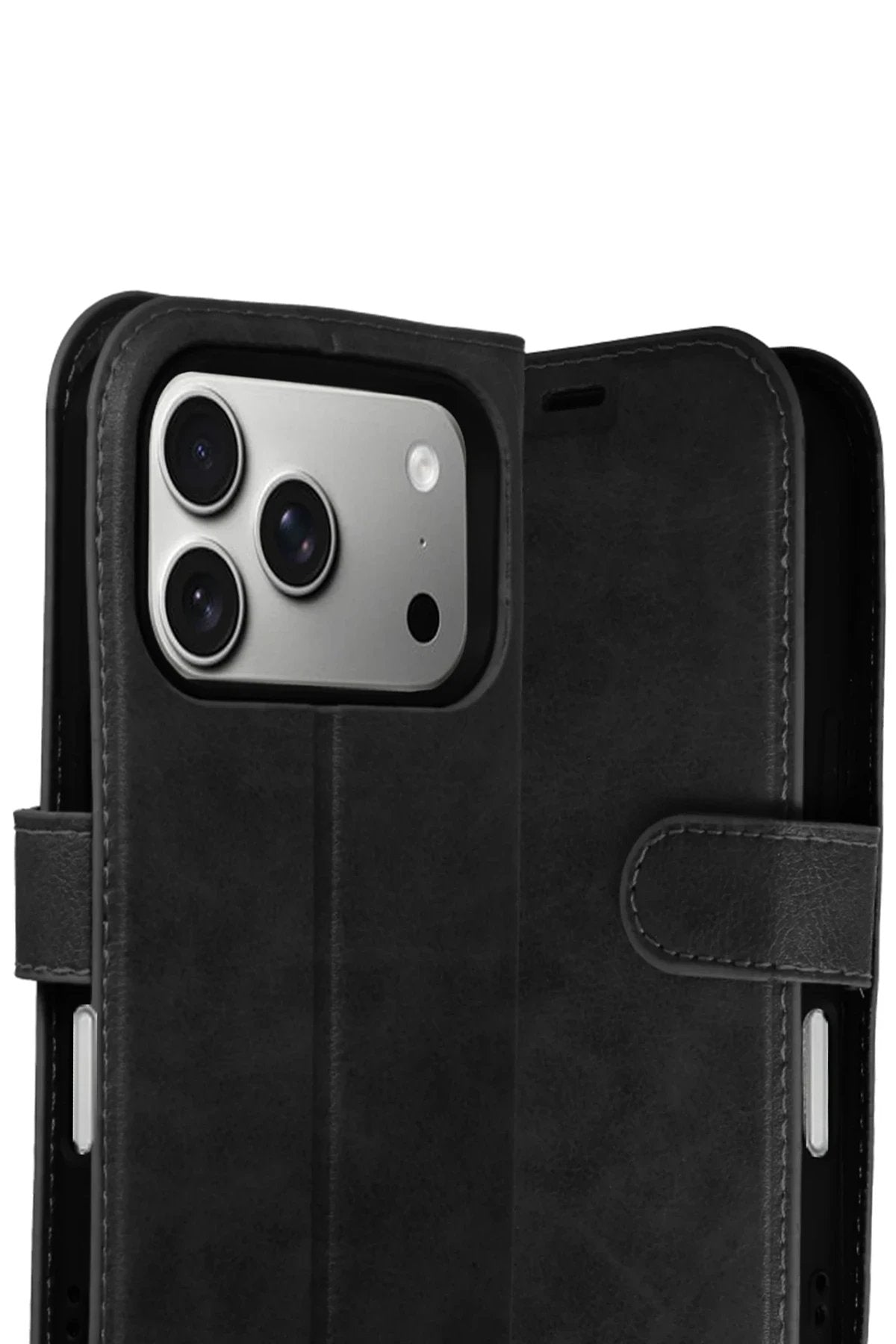 Apple iPhone 17 Pro Max Trend S Plus Kapaklı Kılıf - Siyah-(5796)