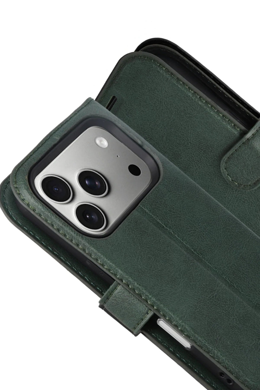 Apple iPhone 17 Pro Max Trend S Plus Kapaklı Kılıf - Yeşil-(5796)