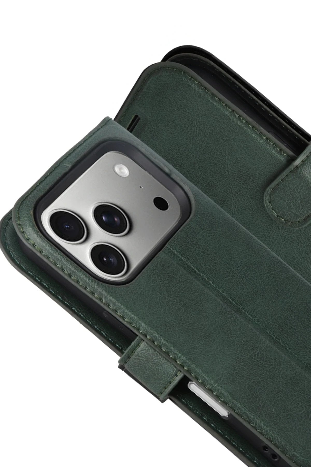 Apple iPhone 17 Pro Max Trend S Plus Kapaklı Kılıf - Yeşil-(5796)