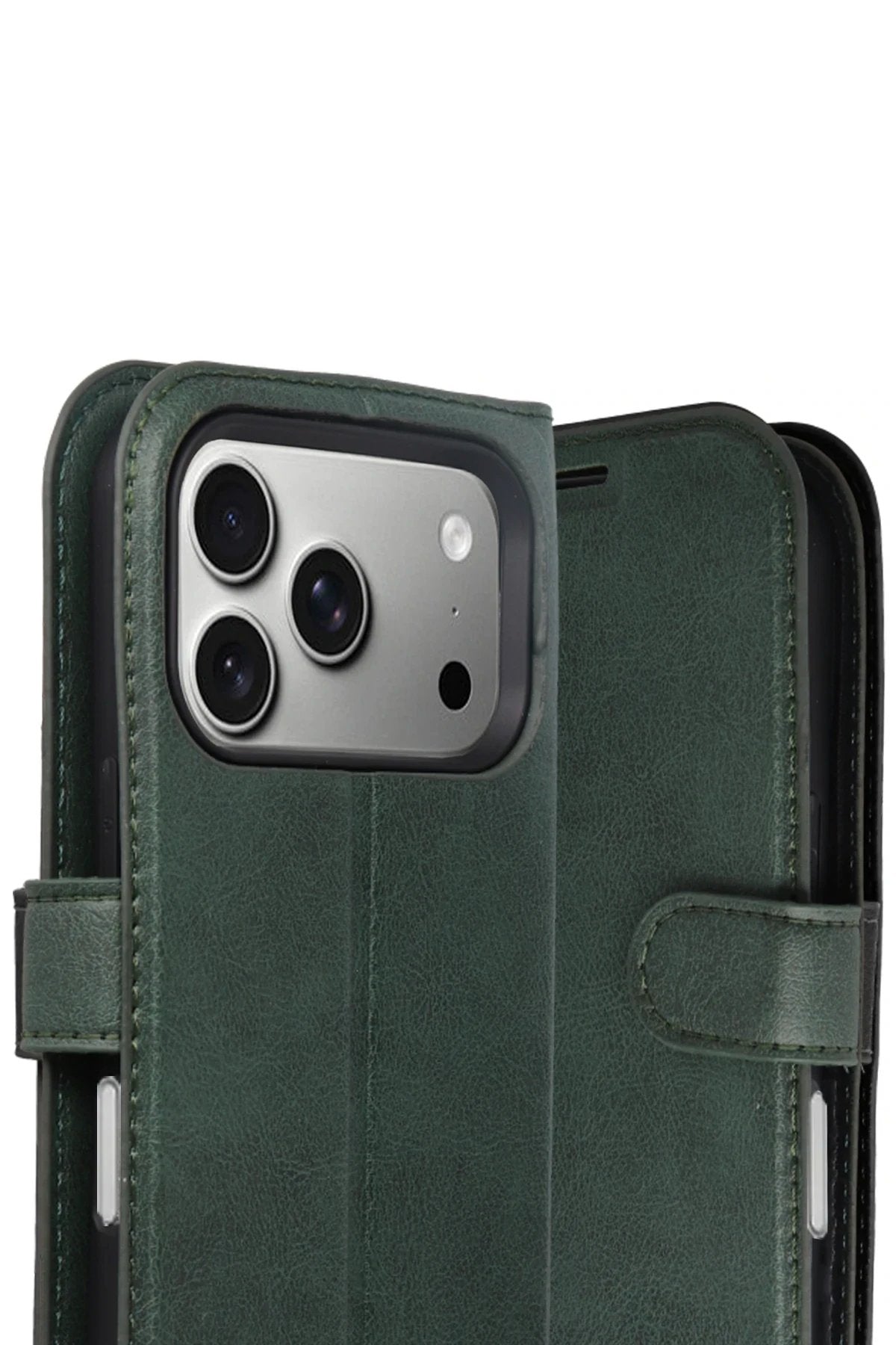 Apple iPhone 17 Pro Max Trend S Plus Kapaklı Kılıf - Yeşil-(5796)