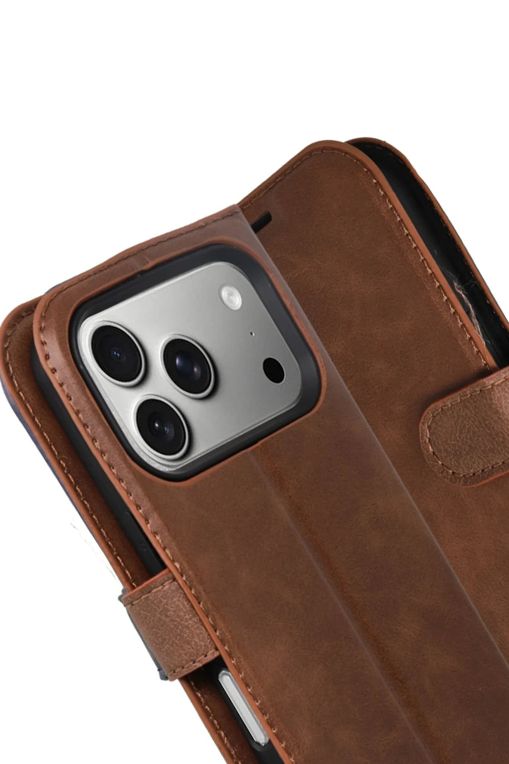 Apple iPhone 17 Pro Max Trend S Plus Kapaklı Kılıf - Taba-(5796)