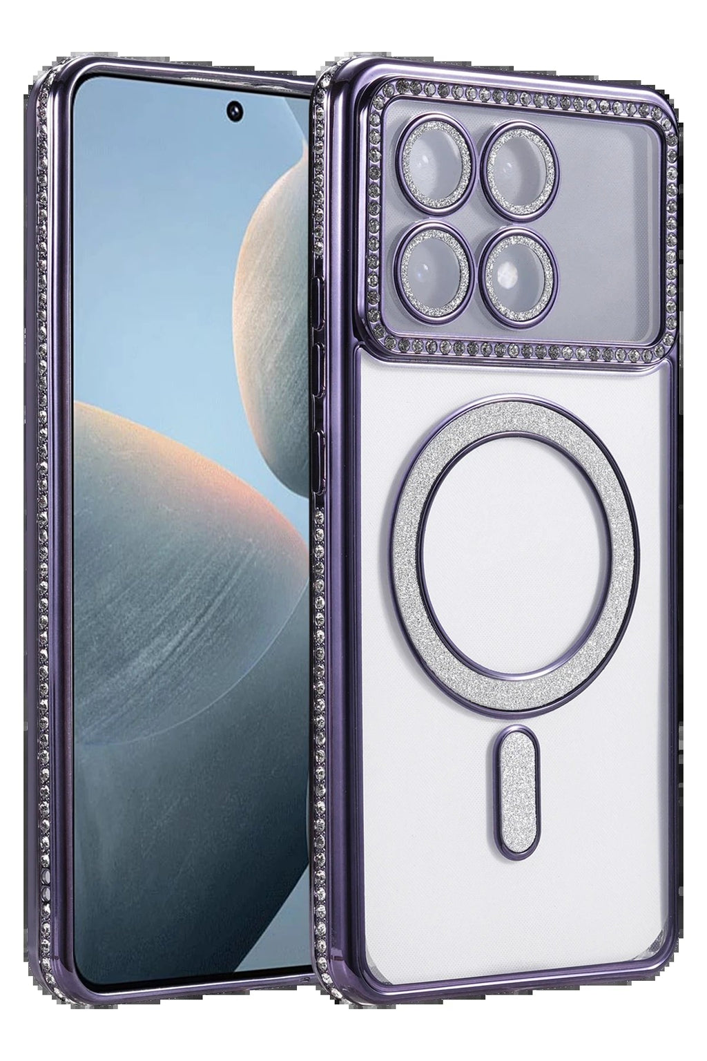 Xiaomi Poco X6 Pro Joke Simli Magneticsafe Kılıf - Derin Mor-(5796)