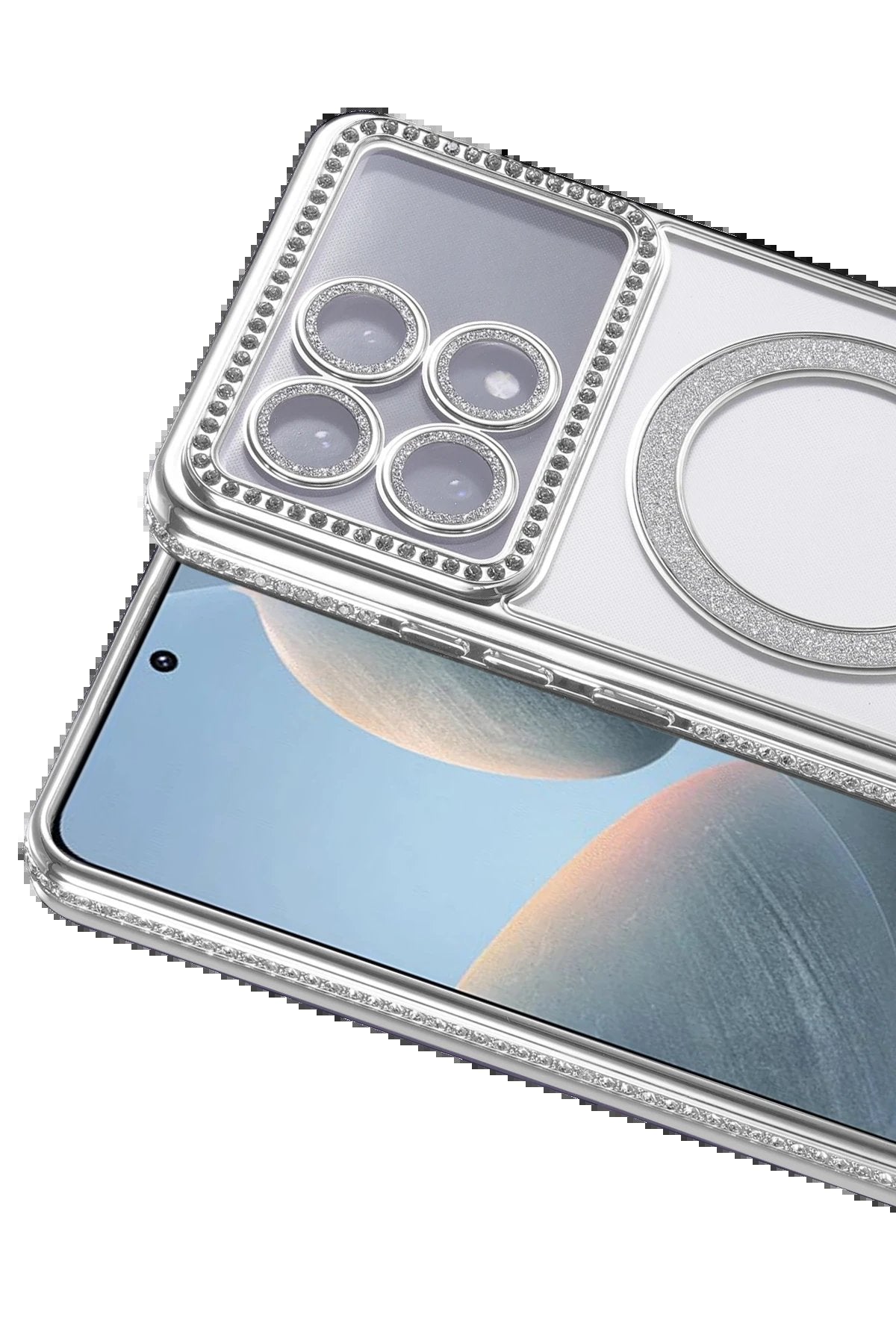 Xiaomi Poco X6 Pro Joke Simli Magneticsafe Kılıf - Gümüş-(5796)