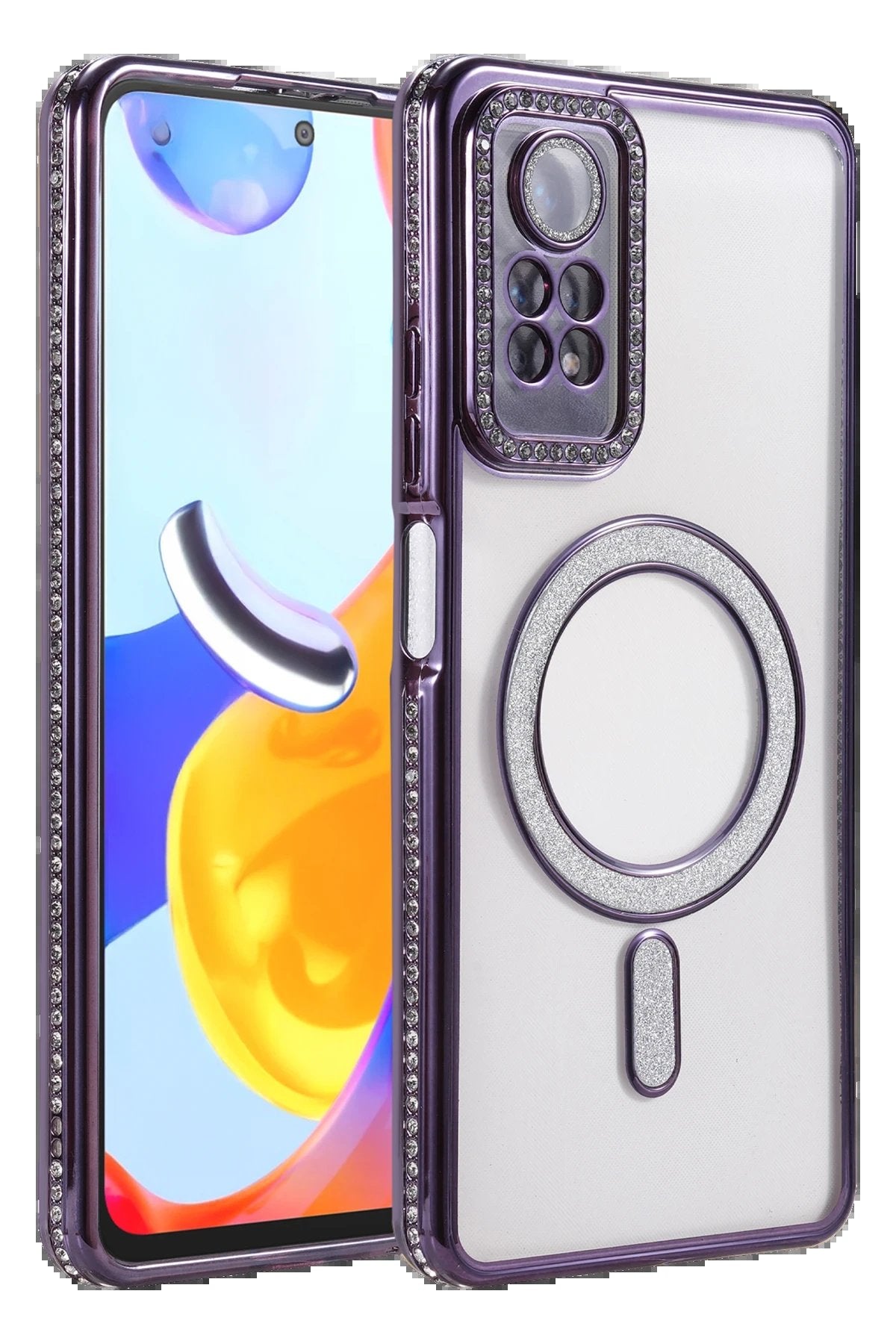 Xiaomi Redmi Note 12 Pro 4G Joke Simli Magneticsafe Kılıf - Derin Mor-(5796)