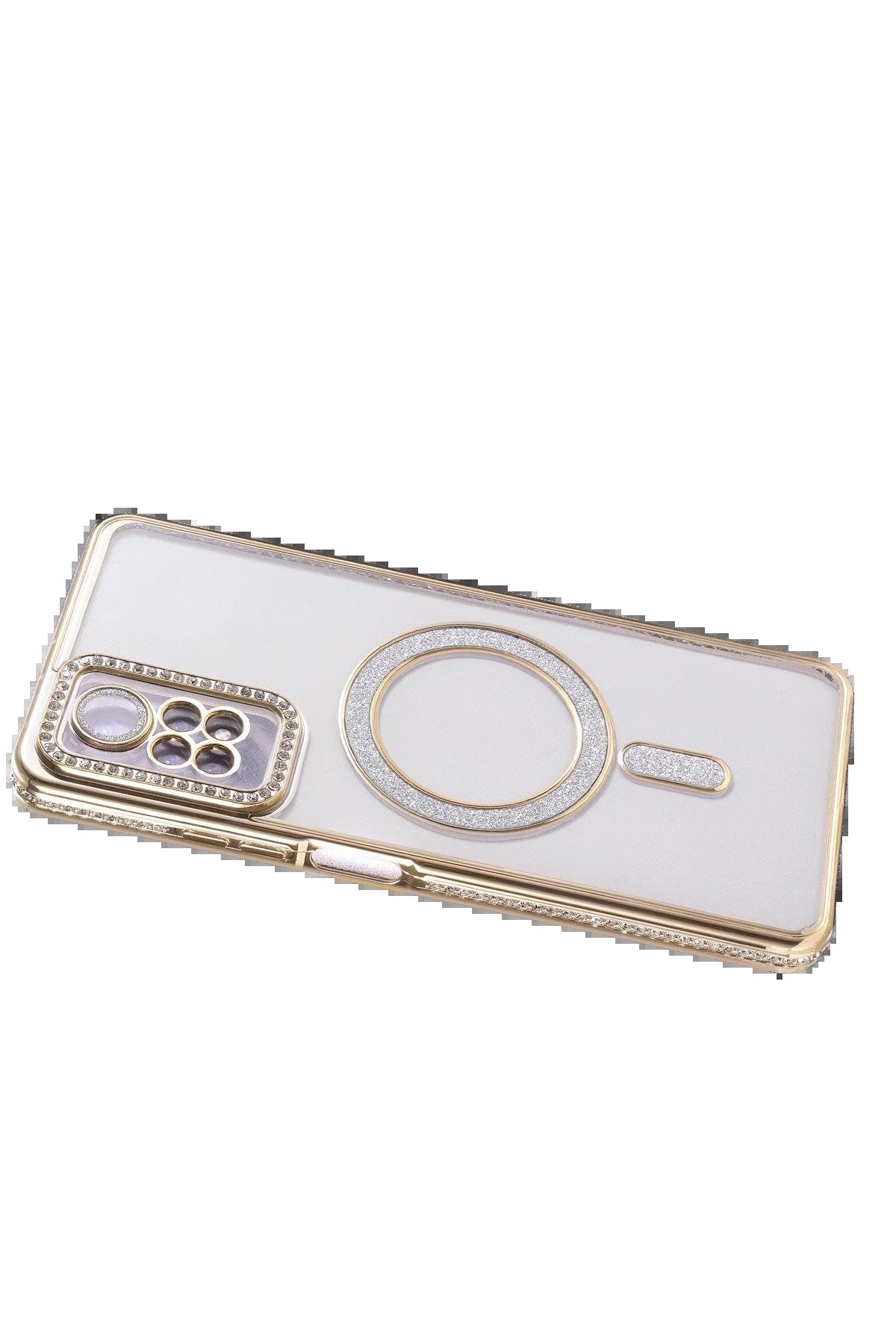 Xiaomi Redmi Note 12 Pro 4G Joke Simli Magneticsafe Kılıf - Gold-(5796)