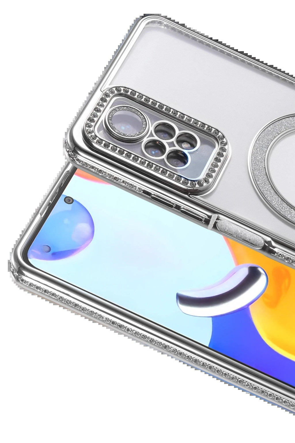 Xiaomi Redmi Note 12 Pro 4G Joke Simli Magneticsafe Kılıf - Gümüş-(5796)