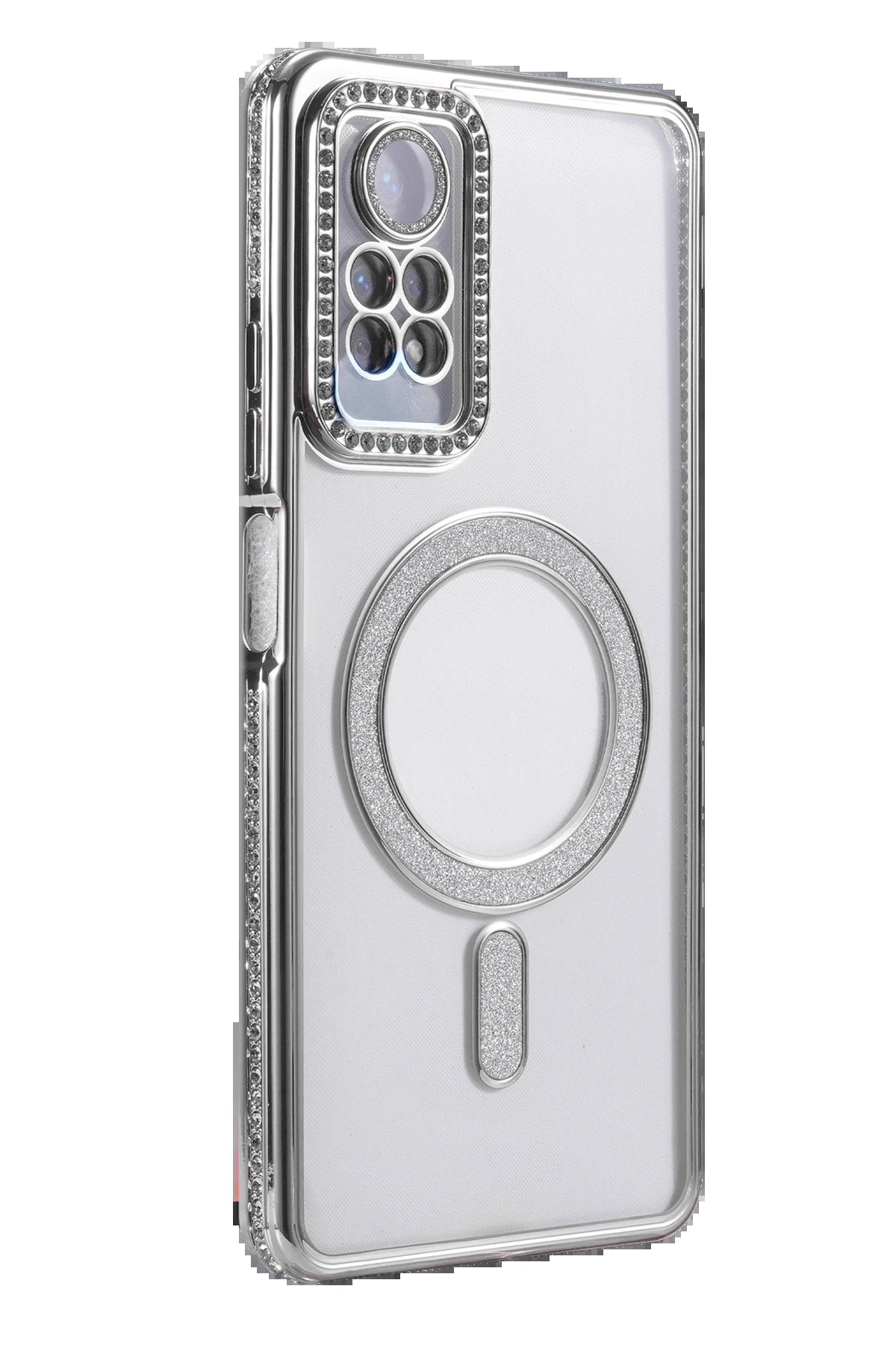 Xiaomi Redmi Note 12 Pro 4G Joke Simli Magneticsafe Kılıf - Gümüş-(5796)