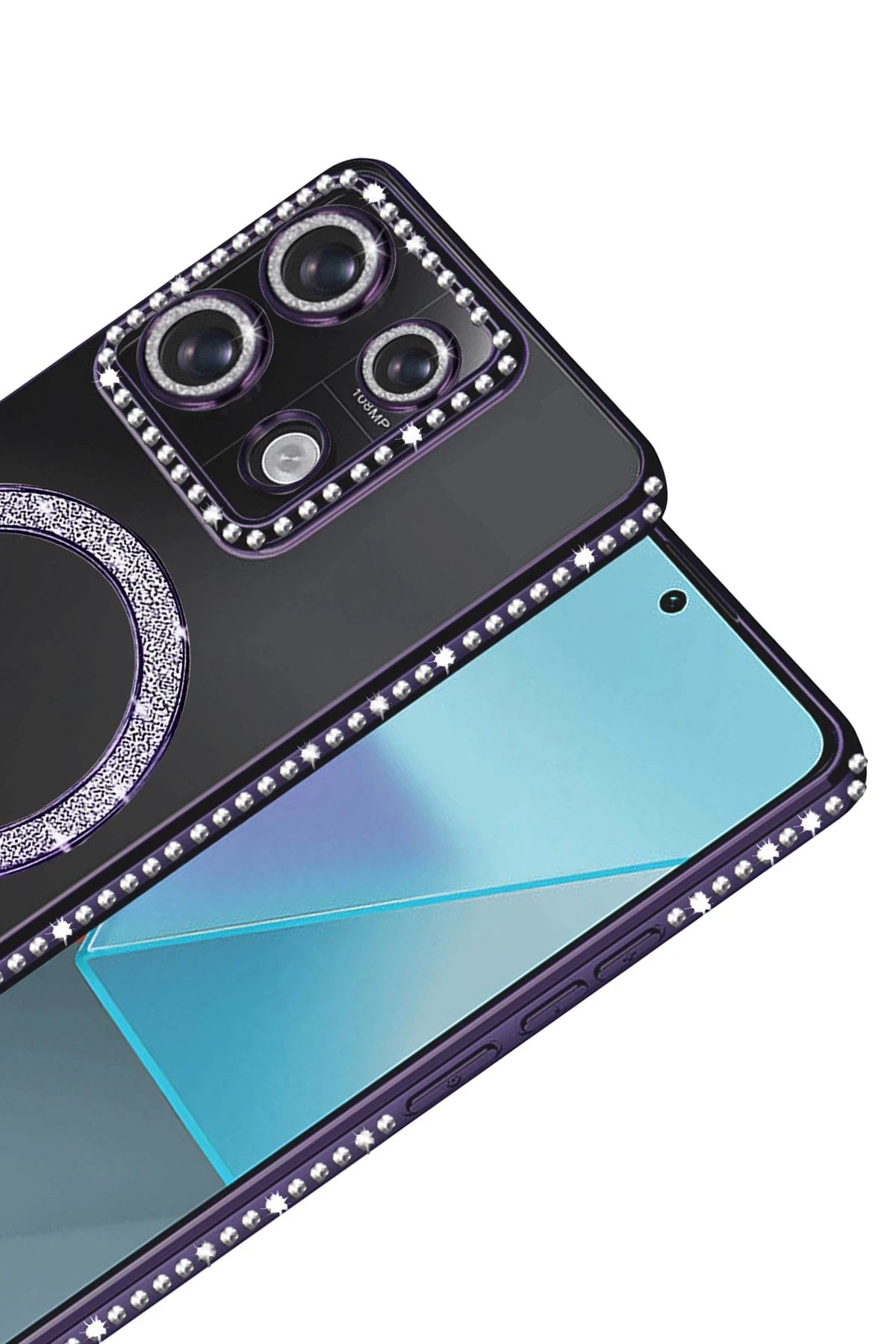 Xiaomi Redmi Note 13 Pro 4G Joke Simli Magneticsafe Kılıf - Derin Mor-(5796)