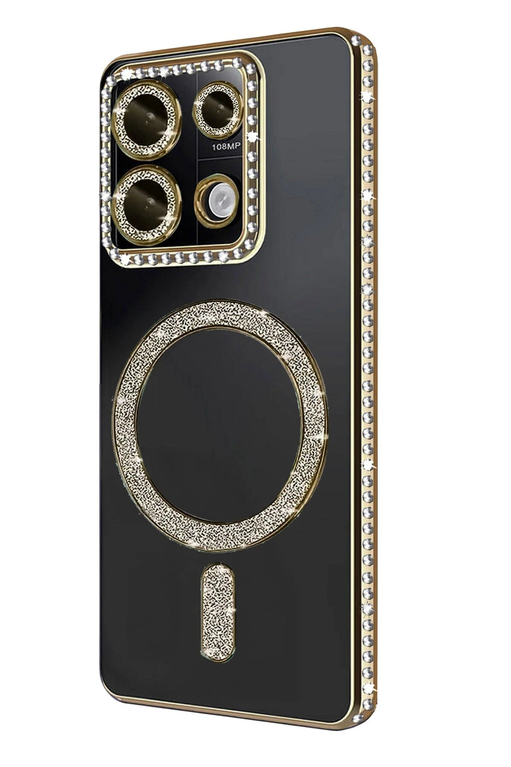 Xiaomi Redmi Note 13 Pro 4G Joke Simli Magneticsafe Kılıf - Gold-(5796)