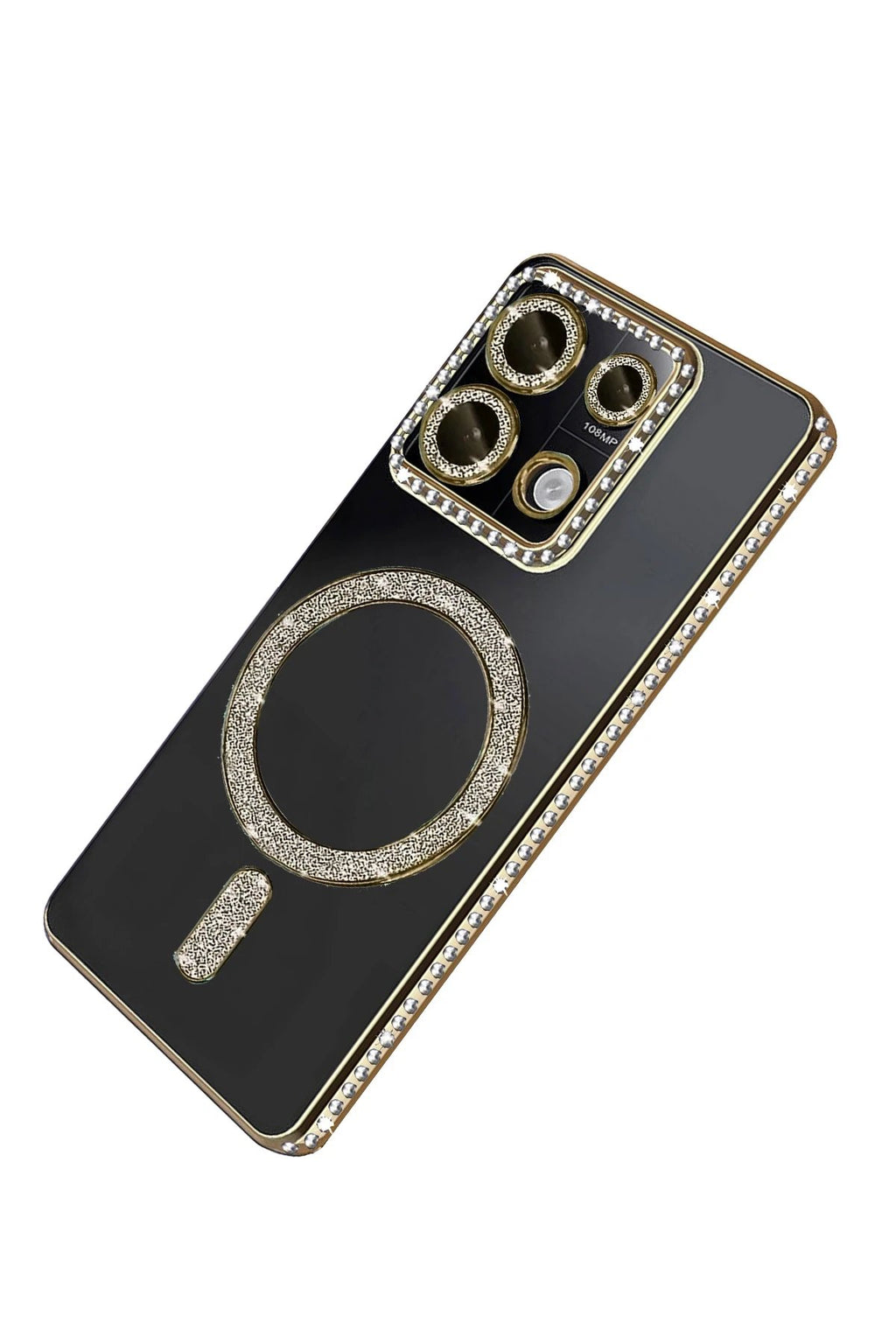 Xiaomi Redmi Note 13 Pro 4G Joke Simli Magneticsafe Kılıf - Gold-(5796)