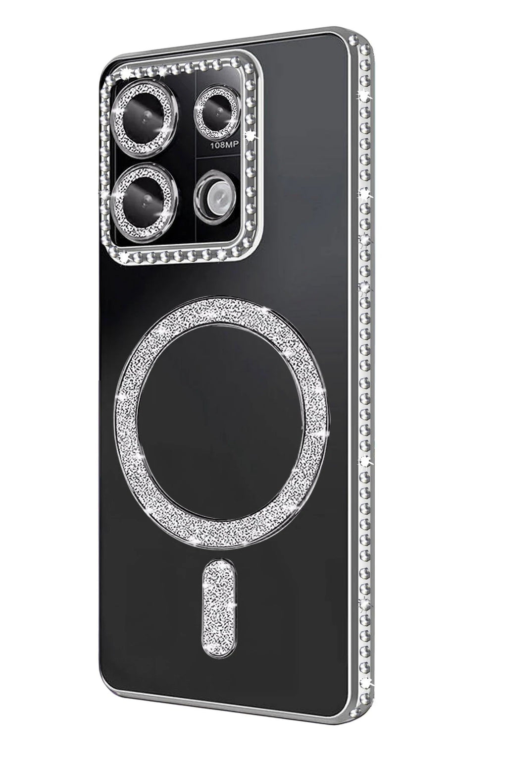 Xiaomi Redmi Note 13 Pro 4G Joke Simli Magneticsafe Kılıf - Gümüş-(5796)