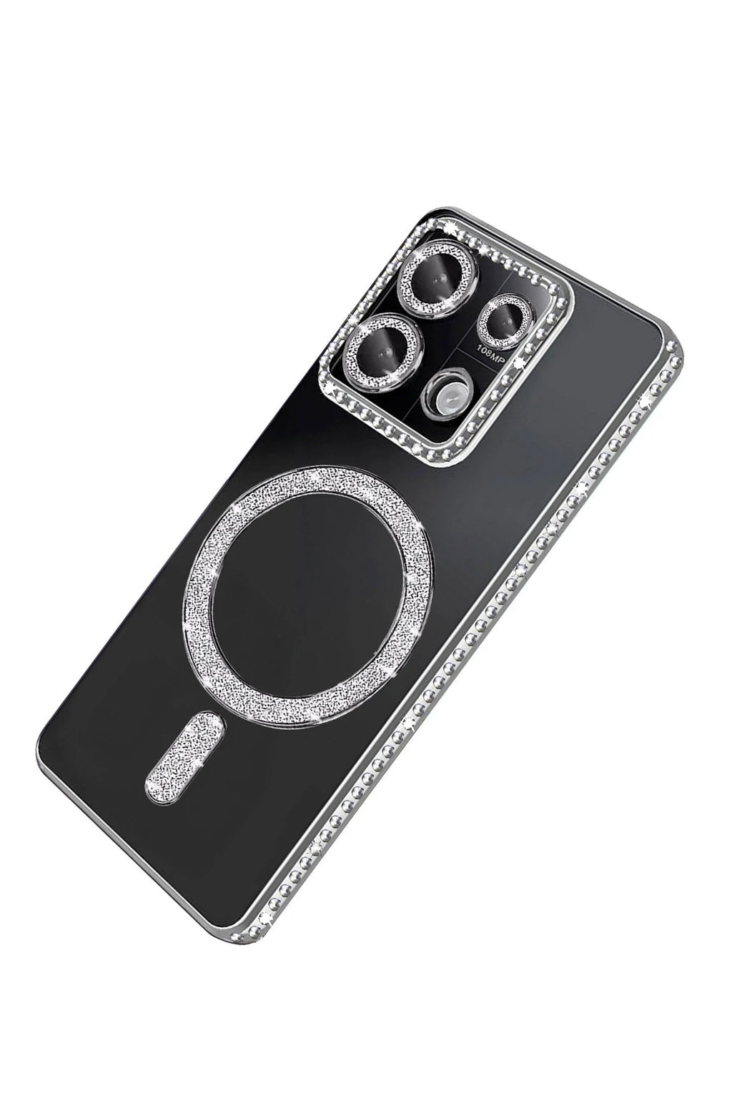 Xiaomi Redmi Note 13 Pro 4G Joke Simli Magneticsafe Kılıf - Gümüş-(5796)