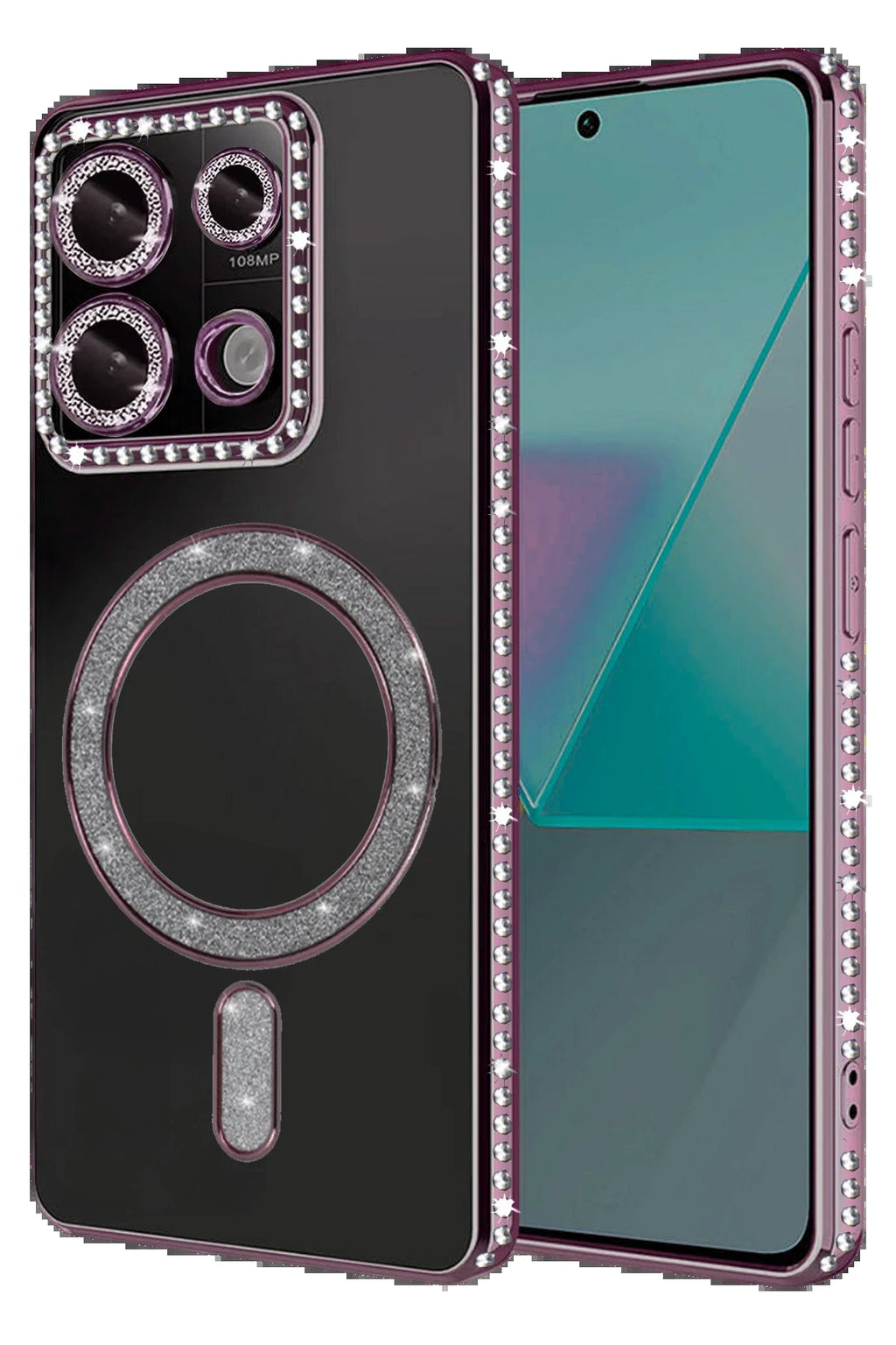 Xiaomi Redmi Note 13 Pro 4G Joke Simli Magneticsafe Kılıf - Pembe-(5796)