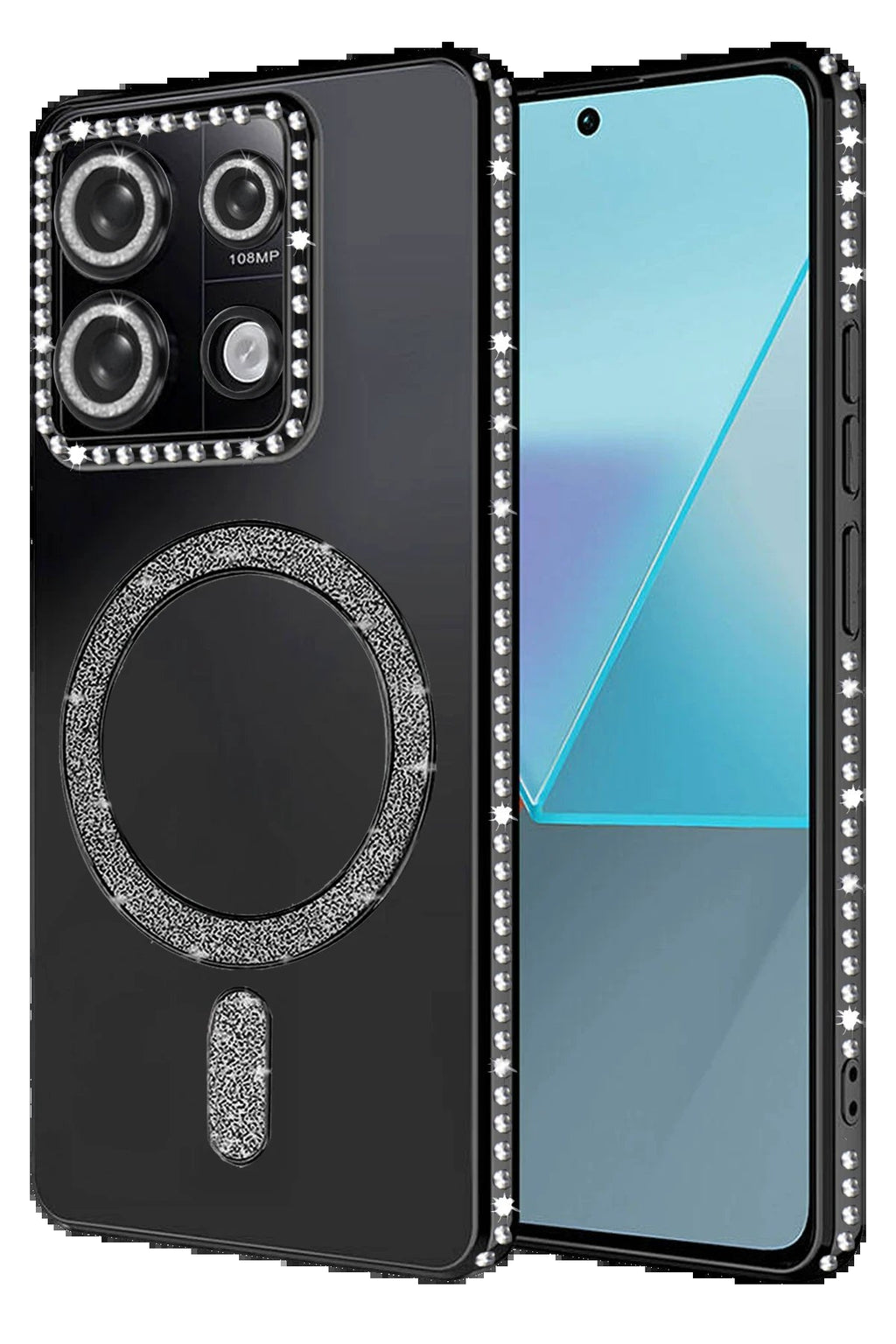 Xiaomi Redmi Note 13 Pro 4G Joke Simli Magneticsafe Kılıf - Siyah-(5796)