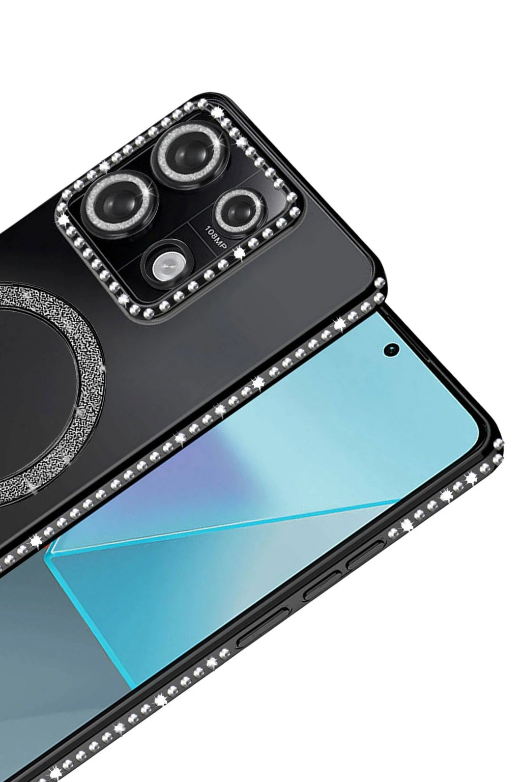 Xiaomi Redmi Note 13 Pro 4G Joke Simli Magneticsafe Kılıf - Siyah-(5796)