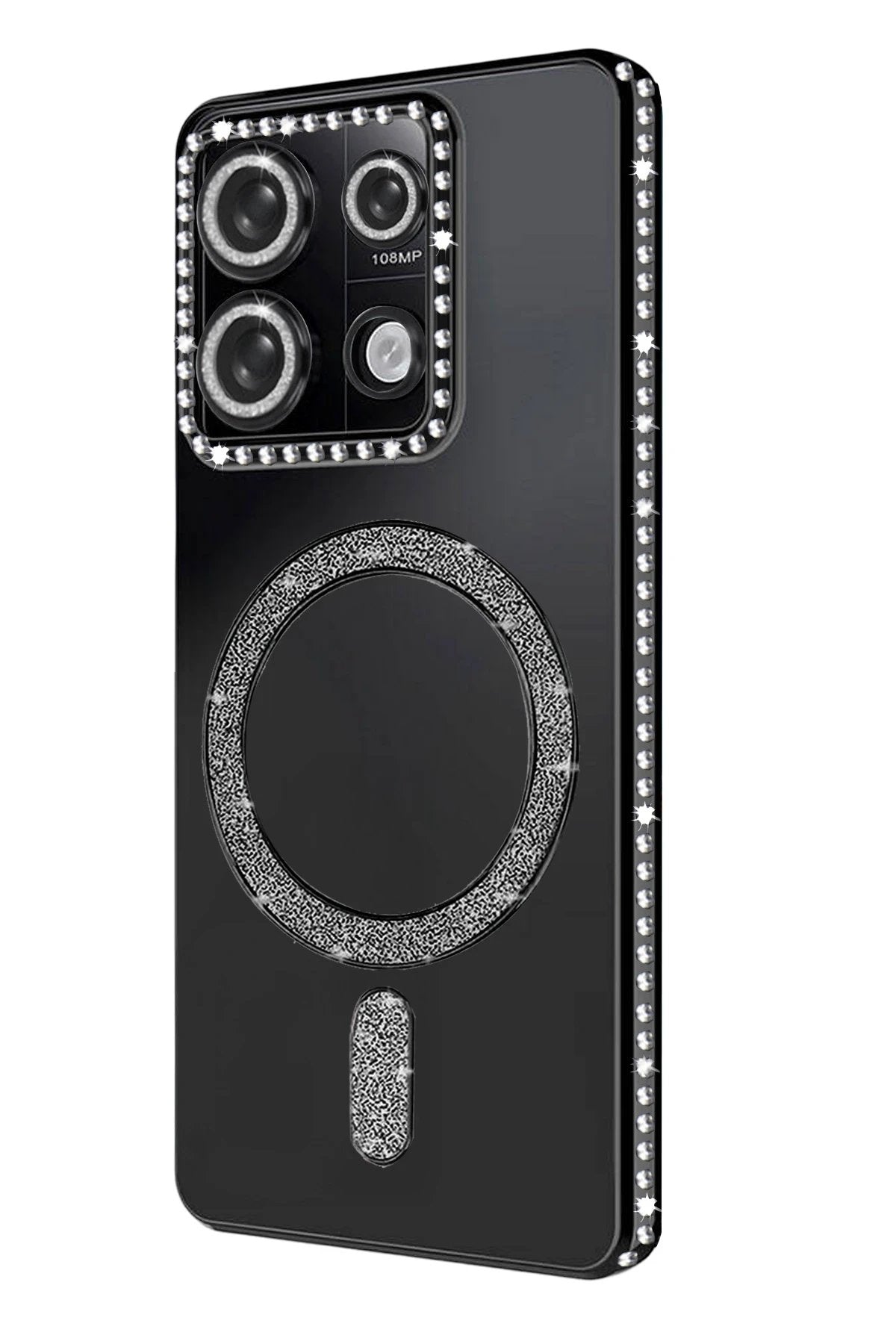 Xiaomi Redmi Note 13 Pro 4G Joke Simli Magneticsafe Kılıf - Siyah-(5796)