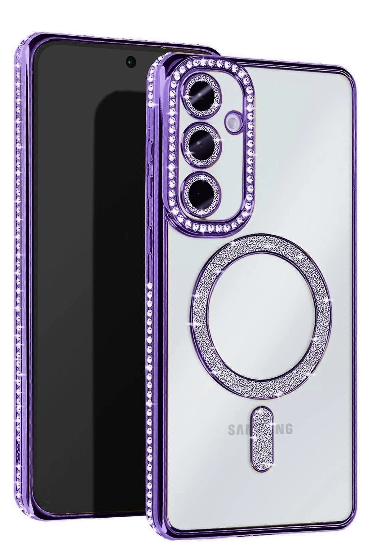 Samsung Galaxy A16 5G Joke Simli Magneticsafe Kılıf - Derin Mor-(5796)