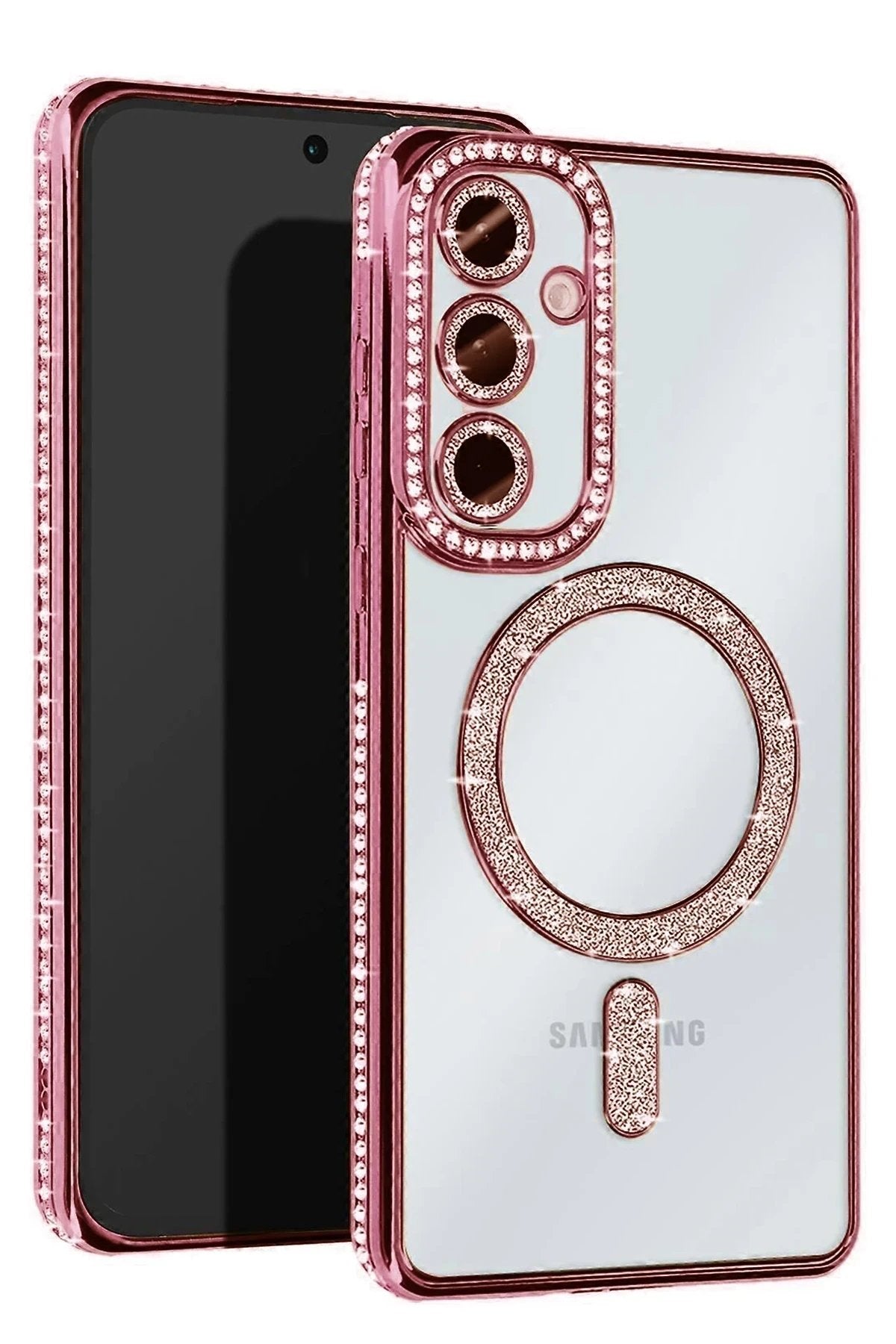 Samsung Galaxy A16 5G Joke Simli Magneticsafe Kılıf - Pembe-(5796)