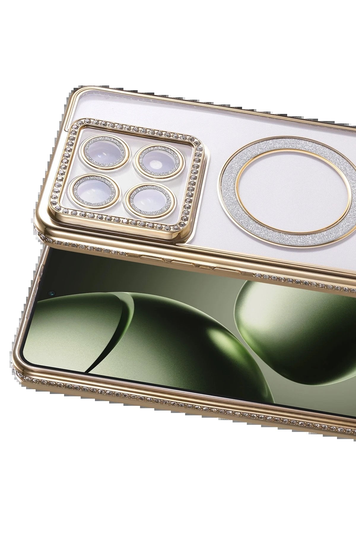 Xiaomi Mi 14T Pro Joke Simli Magneticsafe Kılıf - Gold-(5796)