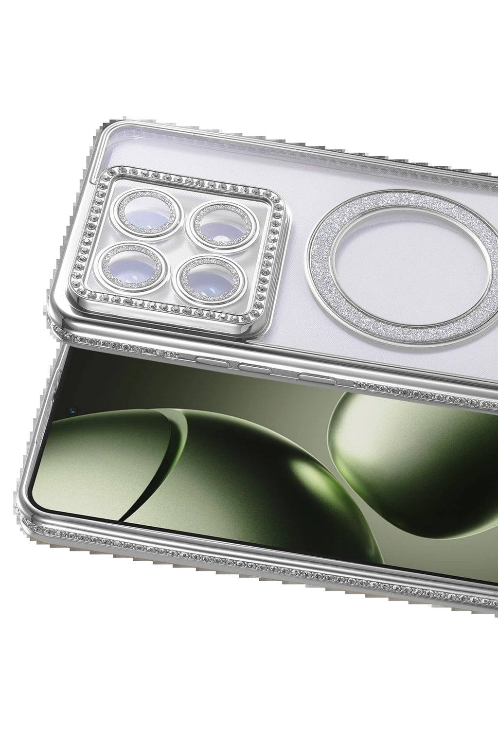 Xiaomi Mi 14T Pro Joke Simli Magneticsafe Kılıf - Gümüş-(5796)