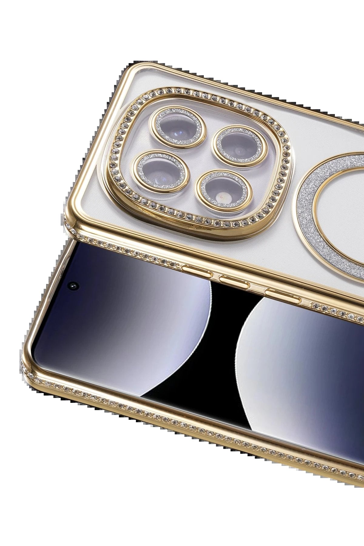 Xiaomi Redmi Note 14 Pro 4G Joke Simli Magneticsafe Kılıf - Gold-(5796)