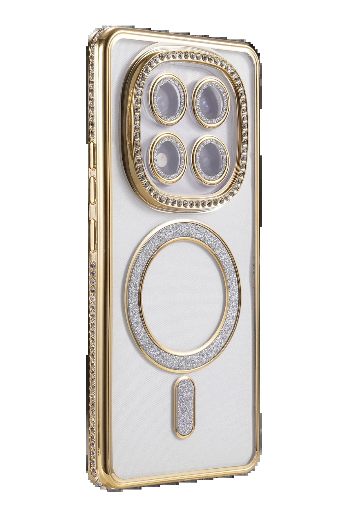 Xiaomi Redmi Note 14 Pro 4G Joke Simli Magneticsafe Kılıf - Gold-(5796)