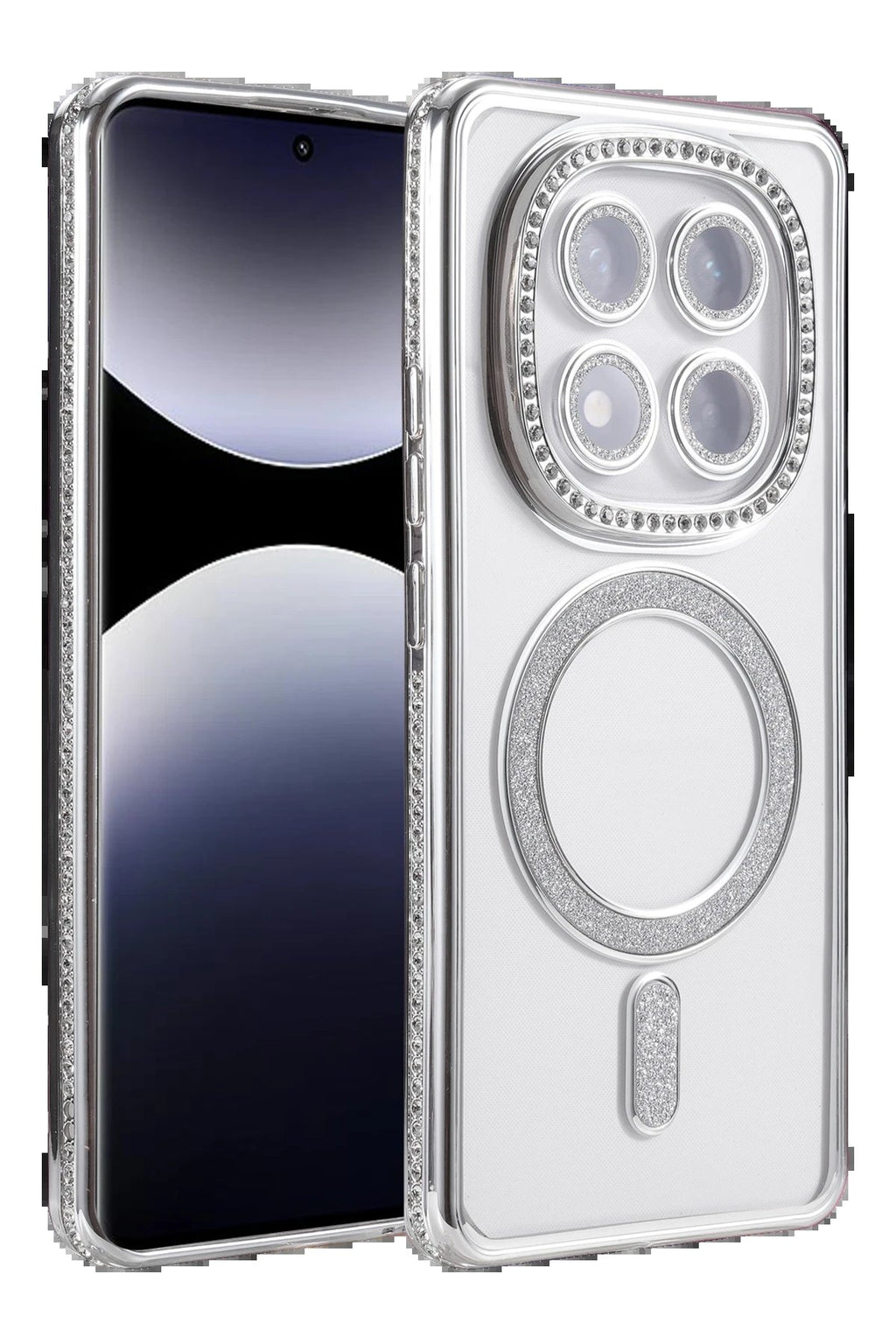 Xiaomi Redmi Note 14 Pro 4G Joke Simli Magneticsafe Kılıf - Gümüş-(5796)