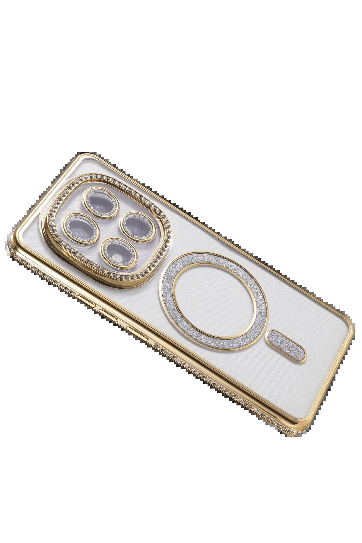 Xiaomi Redmi Note 14 Pro 5G Joke Simli Magneticsafe Kılıf - Gold-(5796)