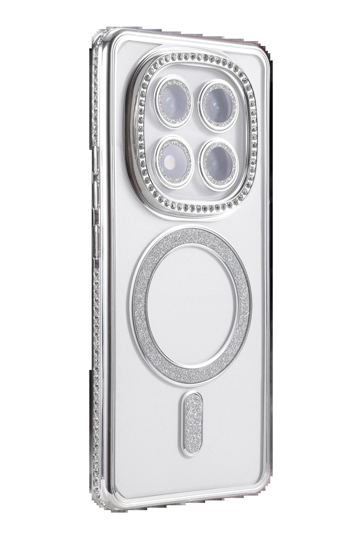 Xiaomi Redmi Note 14 Pro 5G Joke Simli Magneticsafe Kılıf - Gümüş-(5796)