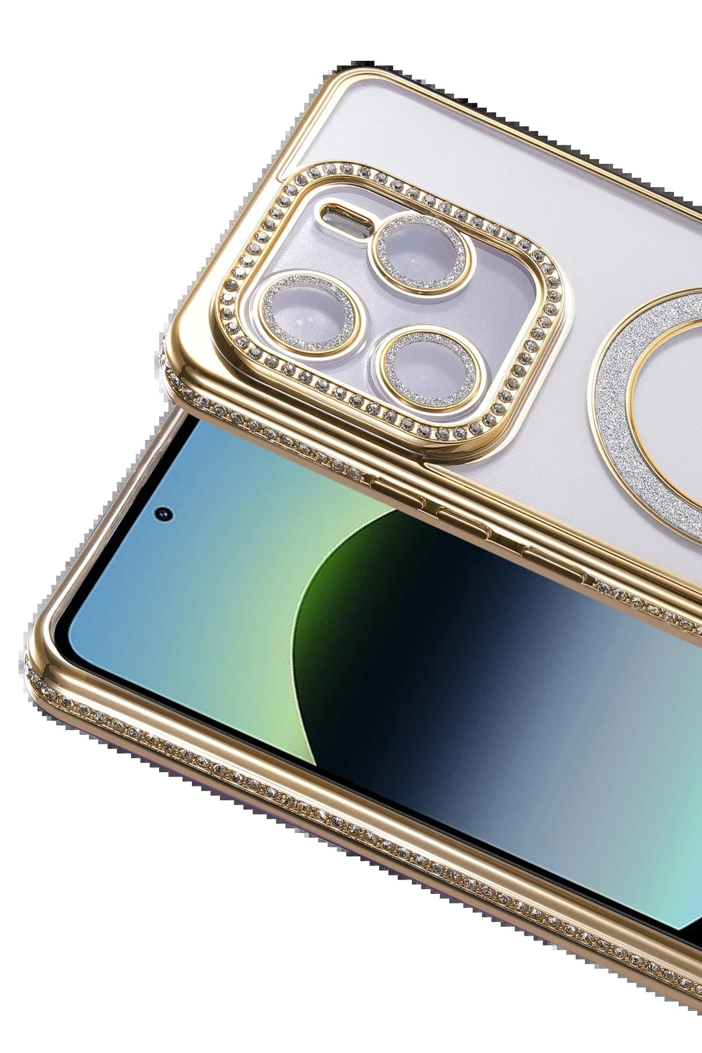 Xiaomi Redmi Note 14 4G Joke Simli Magneticsafe Kılıf - Gold-(5796)