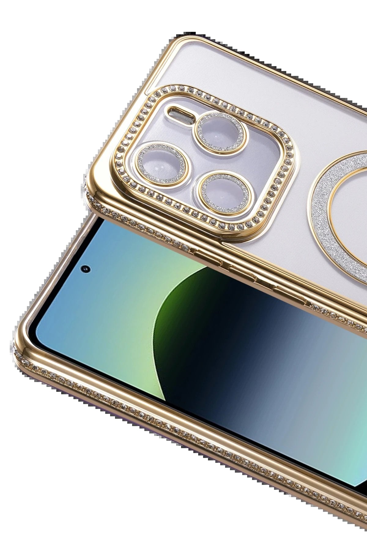 Xiaomi Redmi Note 14 4G Joke Simli Magneticsafe Kılıf - Gold-(5796)