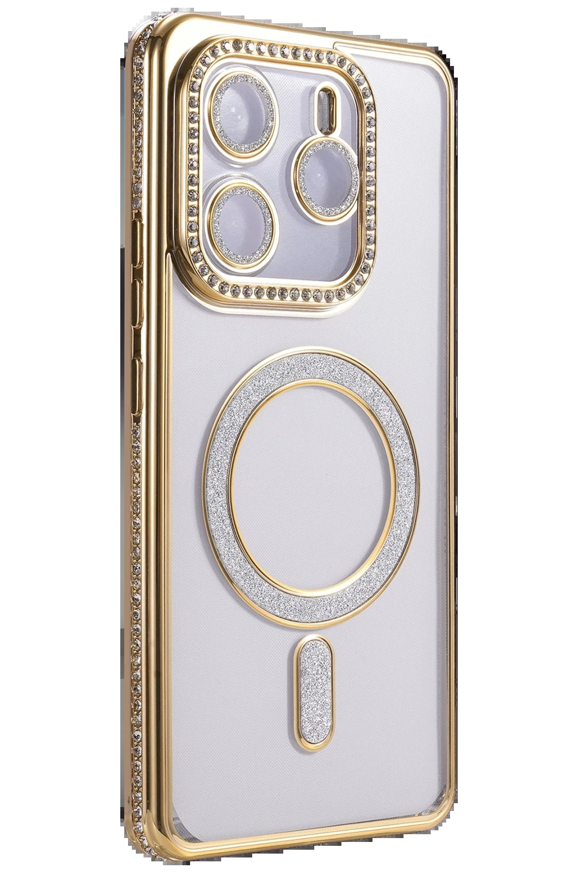 Xiaomi Redmi Note 14 4G Joke Simli Magneticsafe Kılıf - Gold-(5796)