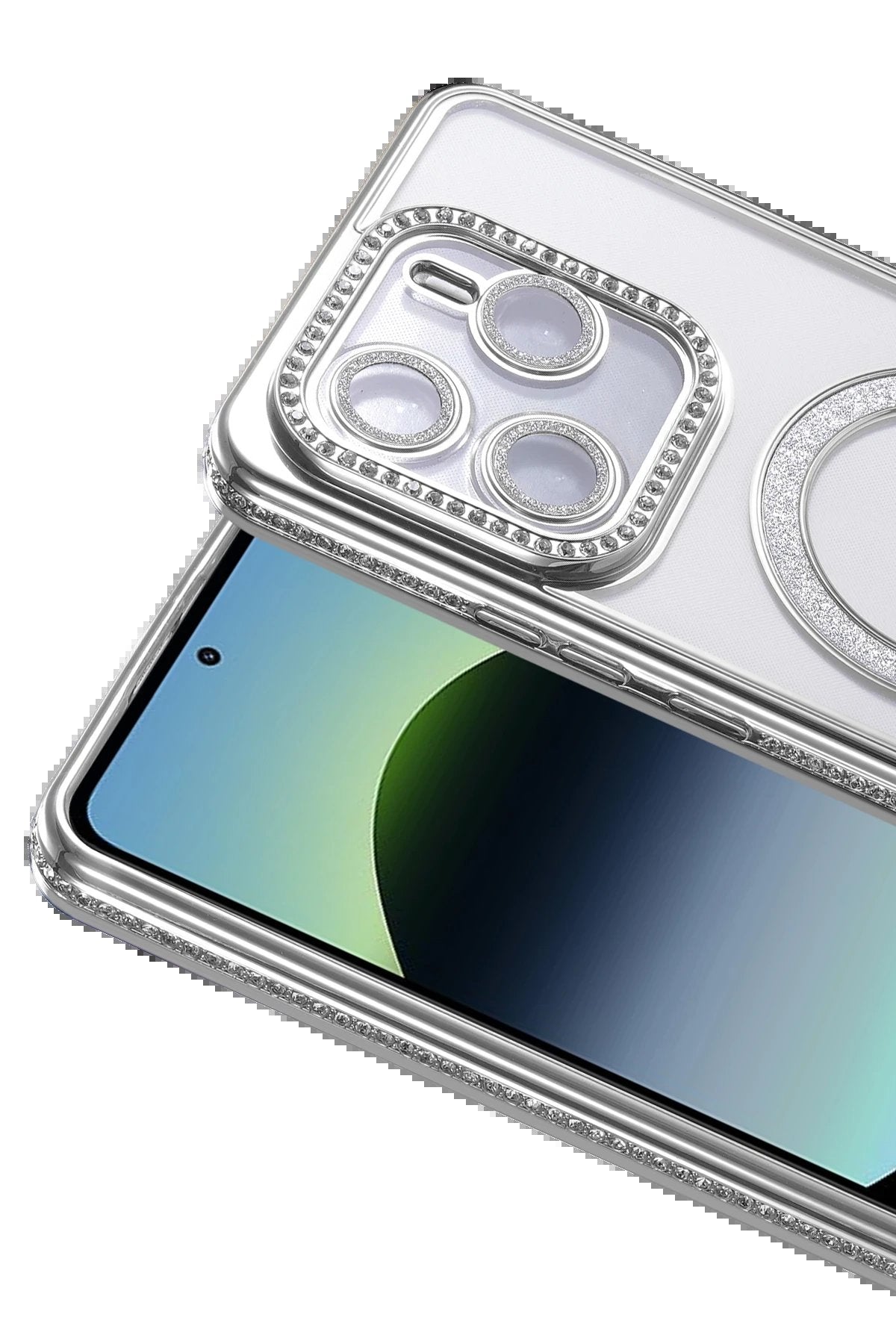 Xiaomi Redmi Note 14 4G Joke Simli Magneticsafe Kılıf - Gümüş-(5796)