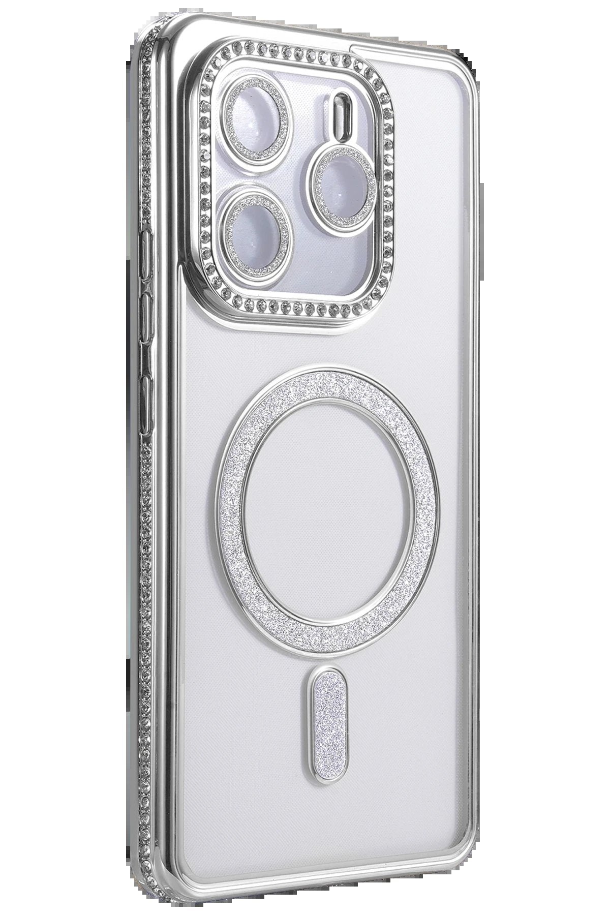 Xiaomi Redmi Note 14 4G Joke Simli Magneticsafe Kılıf - Gümüş-(5796)