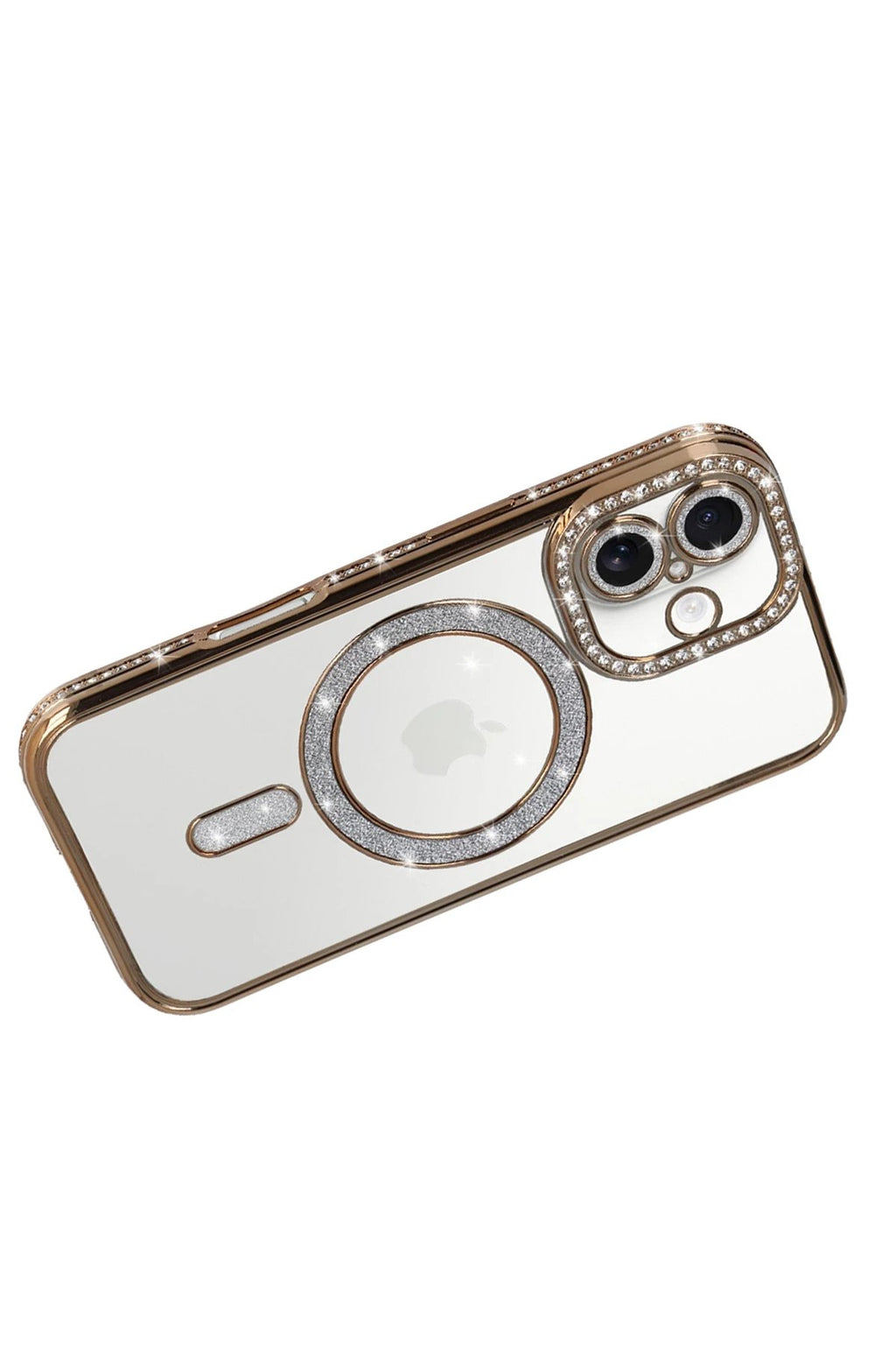 Apple iPhone 17 Joke Simli Magneticsafe Kılıf - Gold-(5796)