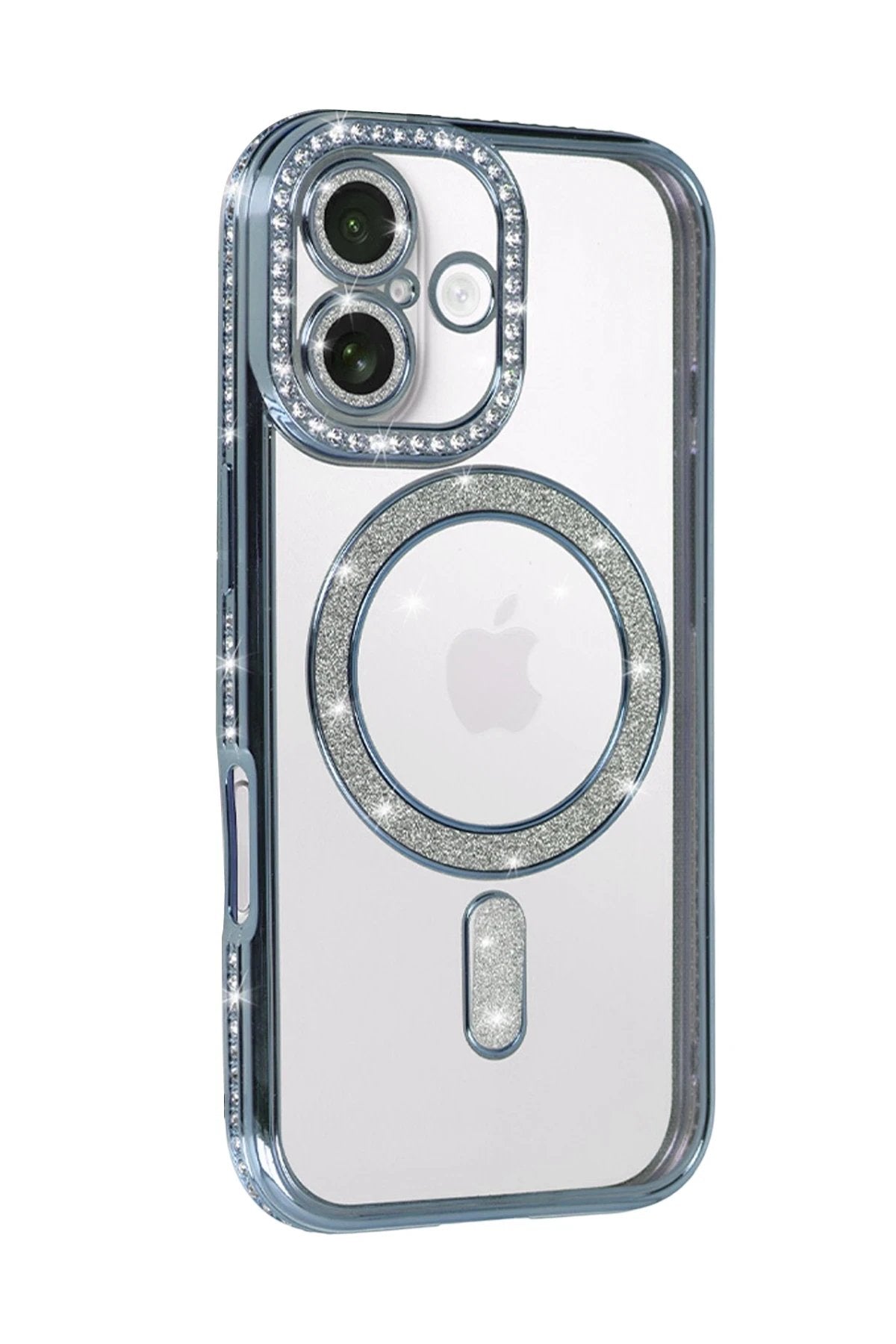 Apple iPhone 17 Joke Simli Magneticsafe Kılıf - Mavi-(5796)