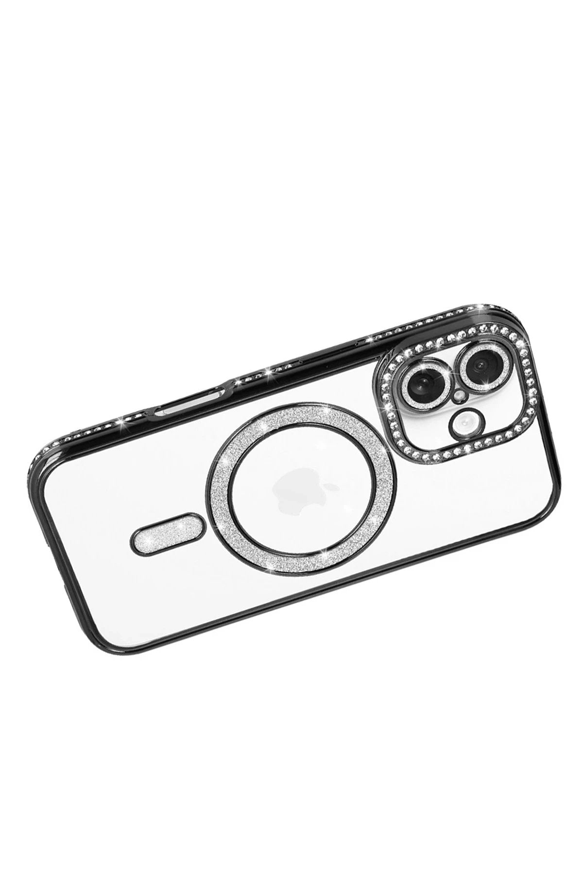 Apple iPhone 17 Joke Simli Magneticsafe Kılıf - Siyah-(5796)