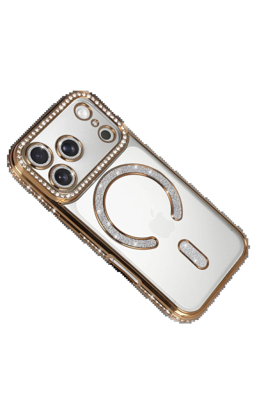 Apple iPhone 17 Pro Joke Simli Magneticsafe Kılıf - Gold-(5796)