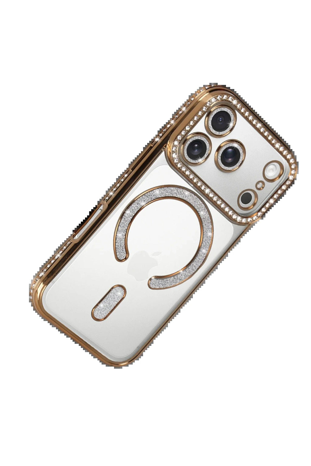 Apple iPhone 17 Pro Joke Simli Magneticsafe Kılıf - Gold-(5796)