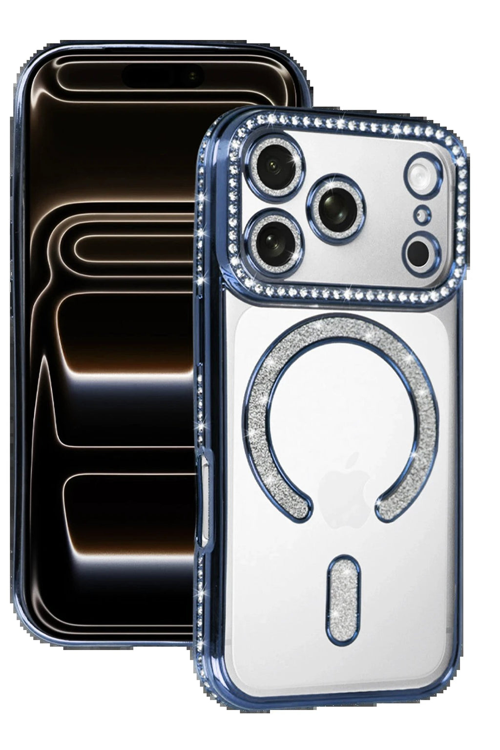 Apple iPhone 17 Pro Joke Simli Magneticsafe Kılıf - Mavi-(5796)