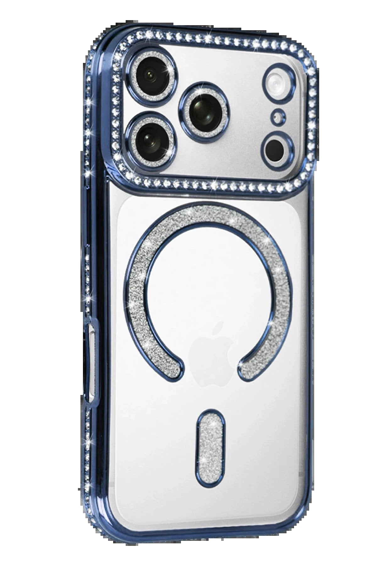 Apple iPhone 17 Pro Joke Simli Magneticsafe Kılıf - Mavi-(5796)