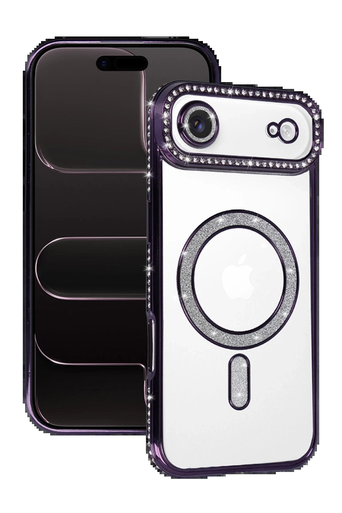 Apple iPhone 17 Air Joke Simli Magneticsafe Kılıf - Derin Mor-(5796)