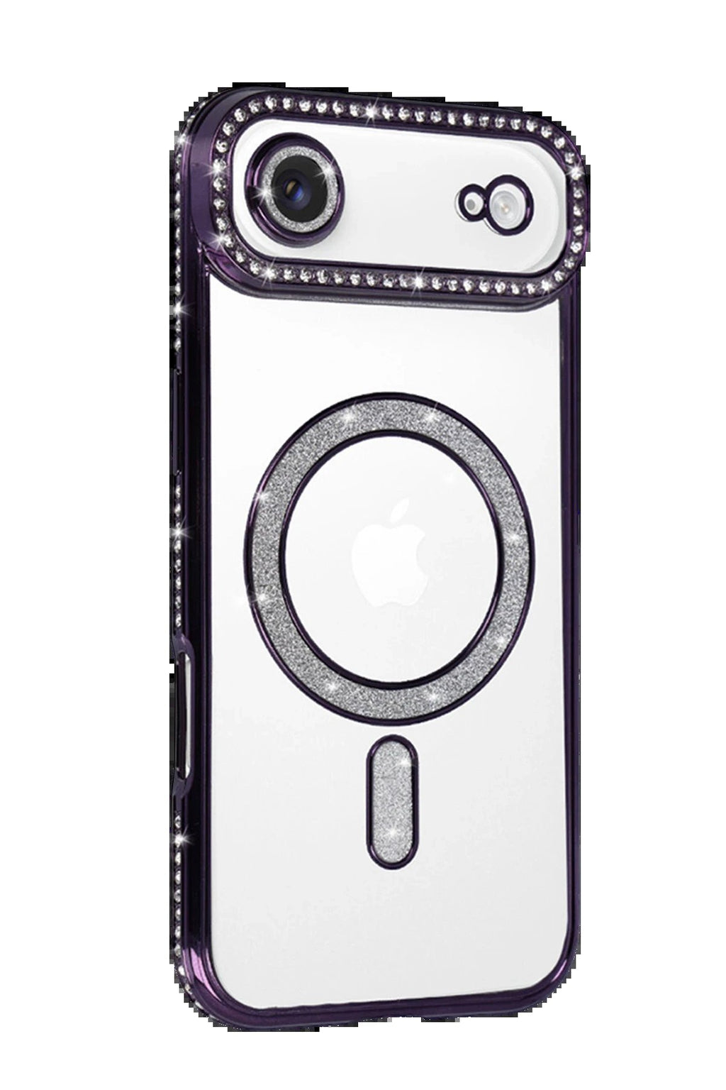 Apple iPhone 17 Air Joke Simli Magneticsafe Kılıf - Derin Mor-(5796)