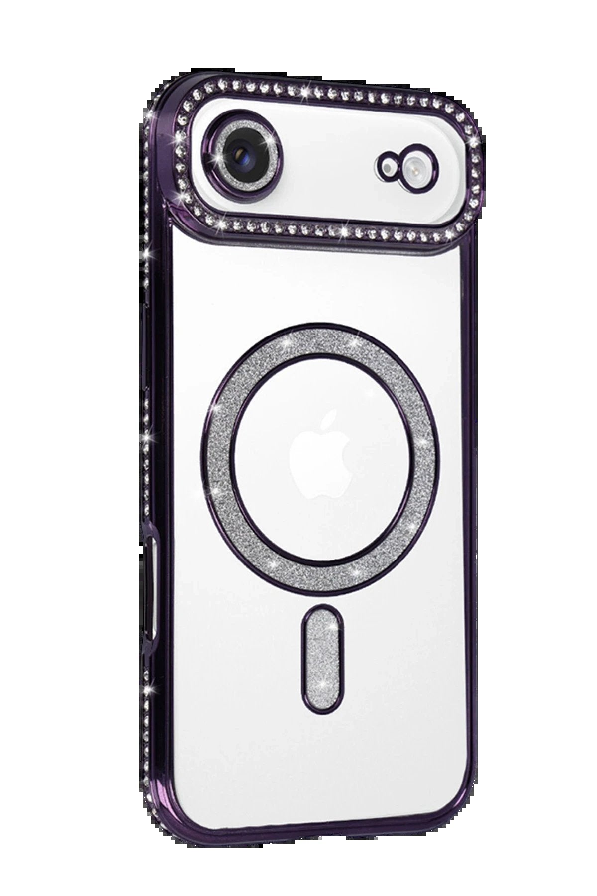 Apple iPhone 17 Air Joke Simli Magneticsafe Kılıf - Derin Mor-(5796)