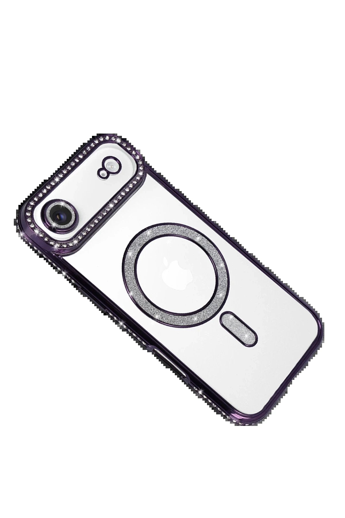 Apple iPhone 17 Air Joke Simli Magneticsafe Kılıf - Derin Mor-(5796)