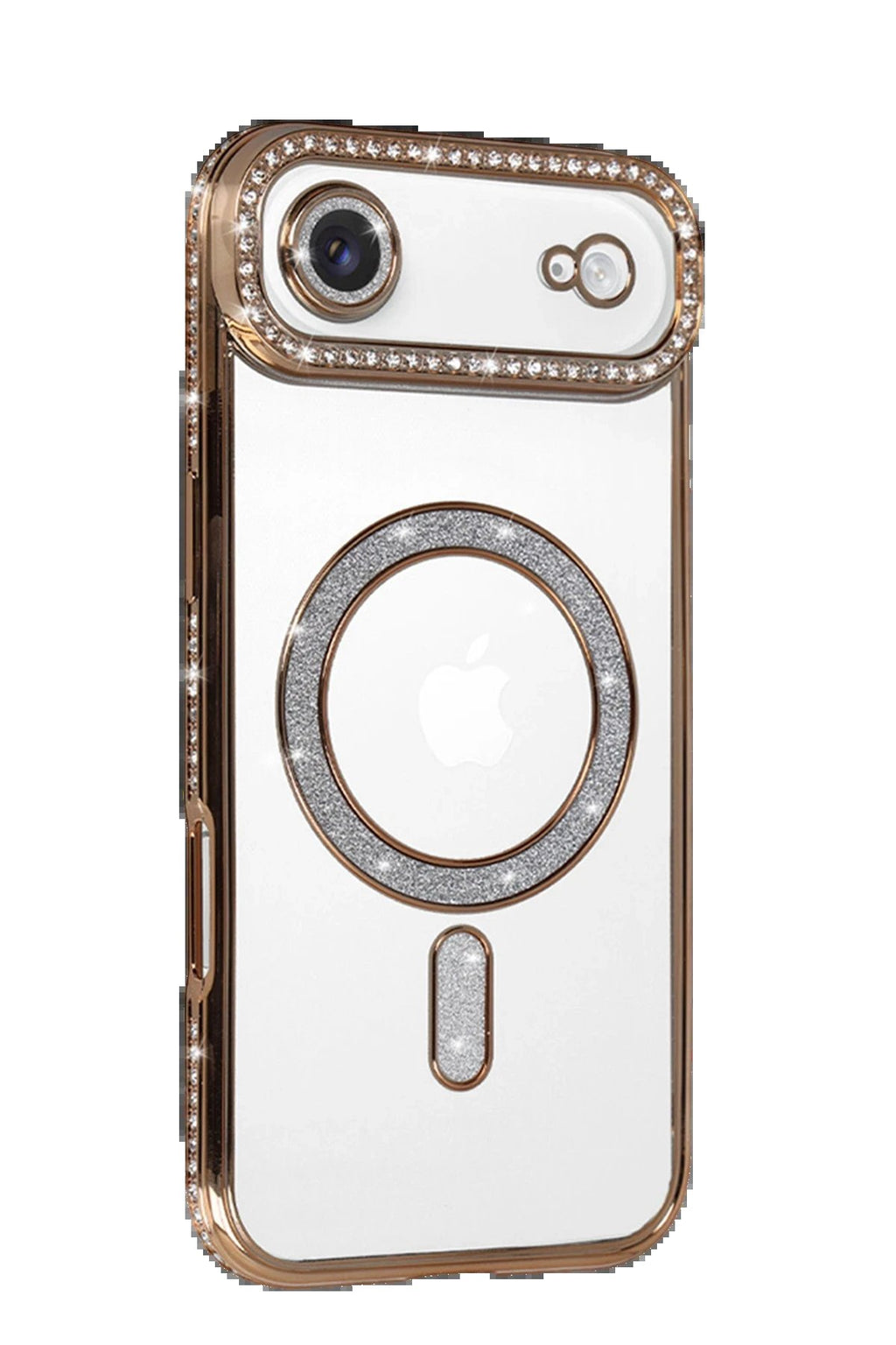 Apple iPhone 17 Air Joke Simli Magneticsafe Kılıf - Gold-(5796)