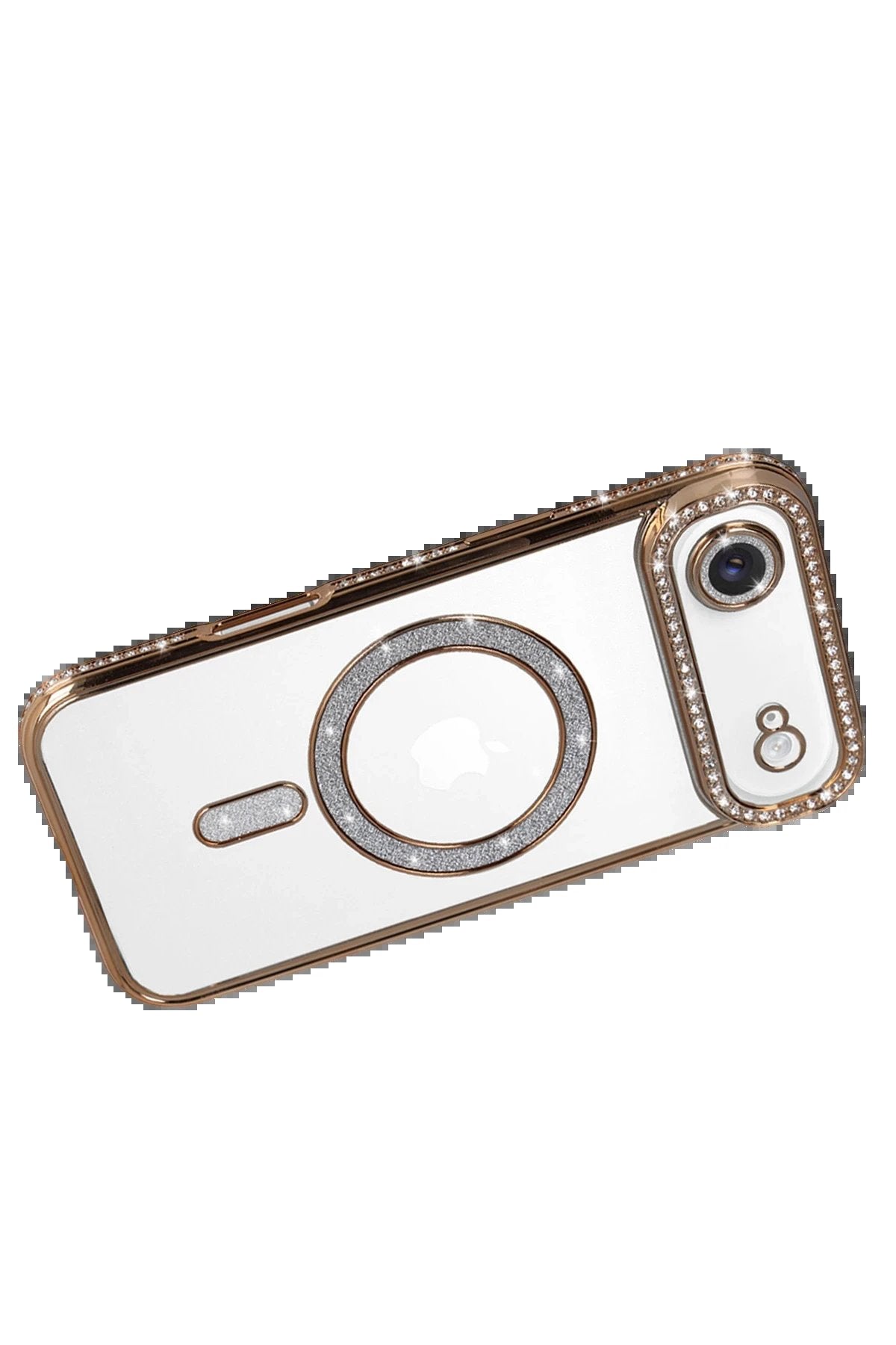 Apple iPhone 17 Air Joke Simli Magneticsafe Kılıf - Gold-(5796)