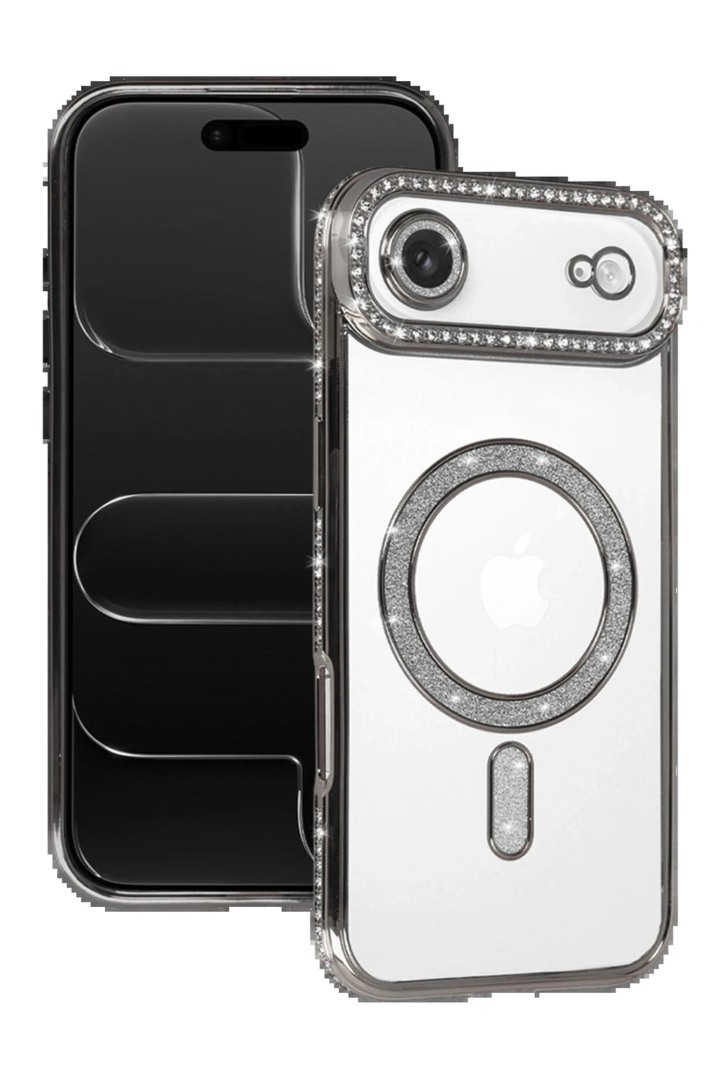 Apple iPhone 17 Air Joke Simli Magneticsafe Kılıf - Gümüş-(5796)